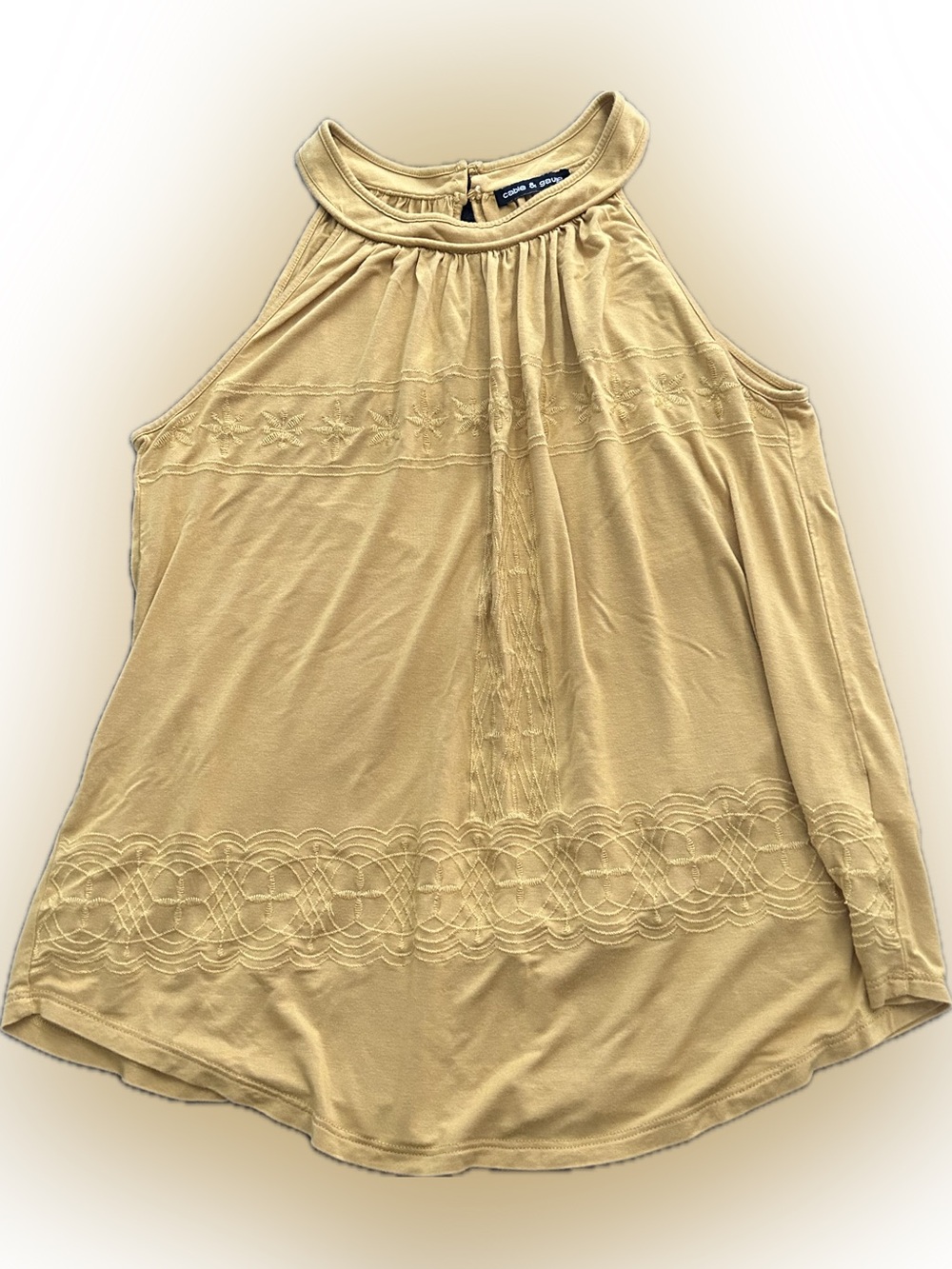 Cable & Gauge burnt Yellow Halter Tank Top